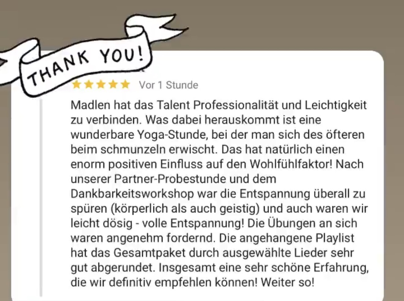 Rezension: Professionalität und Leichtigkeit, volle Entspannung